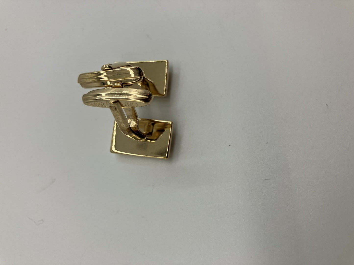 Christian Dior Cufflinks and Tie Pin Set Gold with Case Free Shipping 