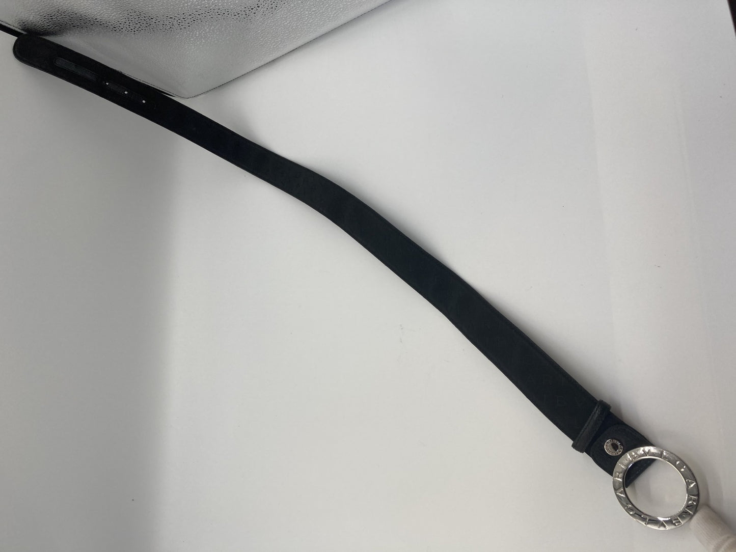 BVLGARI silver circle buckle belt, length 98cm