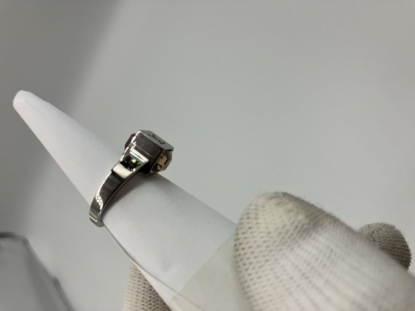 LOUIS VUITTON LV Collier Gamble Silver Ring M65229 GL0163 SizeM(US 6.5)(53)