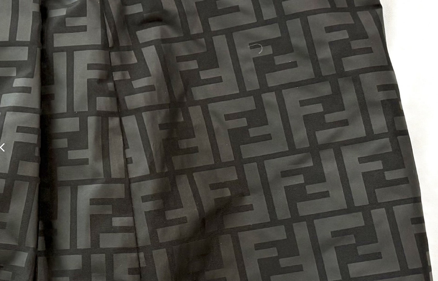 FENDI FF Zucca Logo Black Nylon Snap Mini Skirt Size 10A Made in Italy
