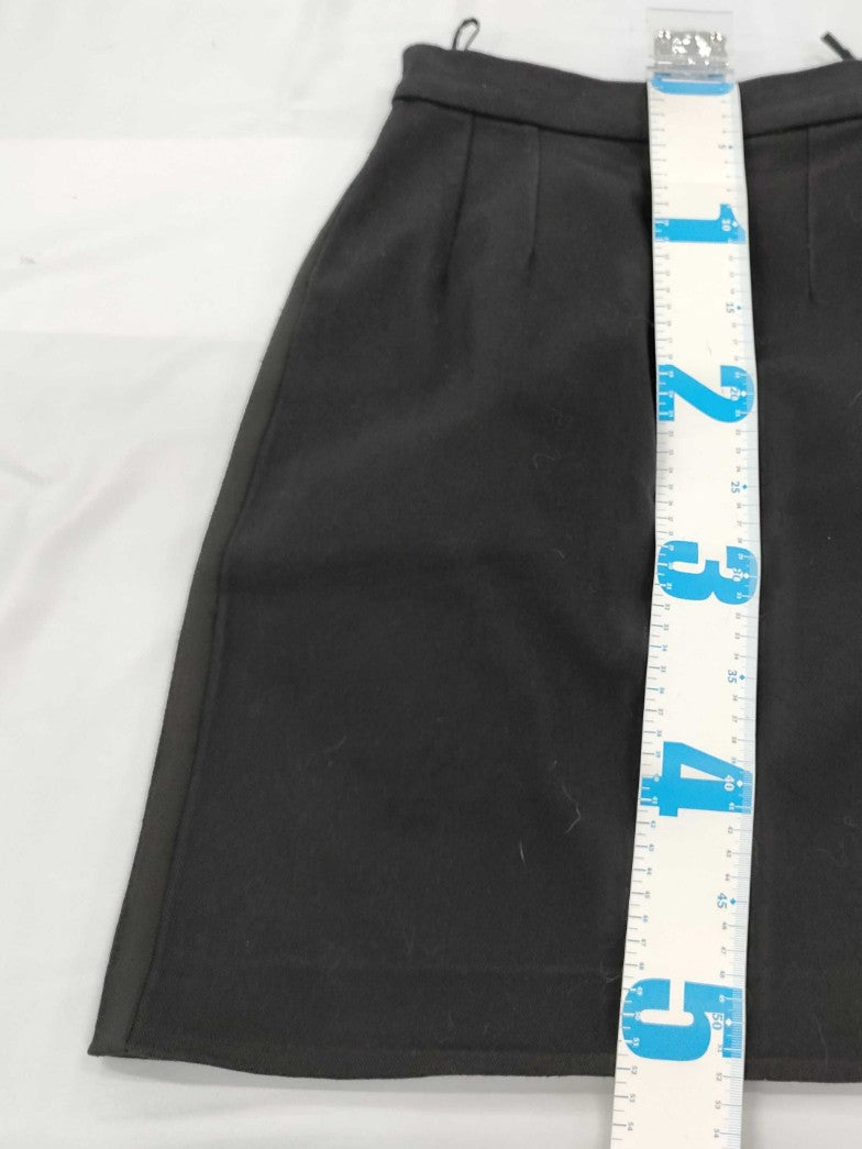CHANEL Boutique Black Pencil Skirt Cotton Lycra Stretch Made in France Sz 35