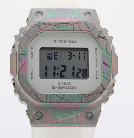 Unused CASIO G-SHOCK 40th Anniversary GM-S5640GEM-7JR Rainbow Metal Clear Band Digital Watch With Box