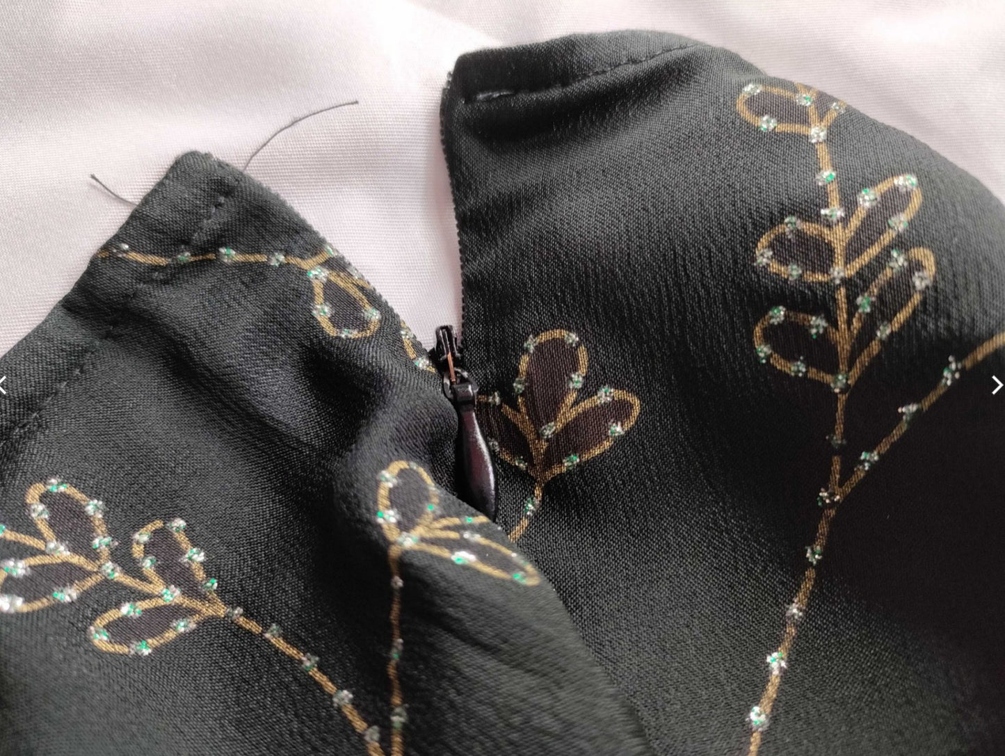 MAX&Co Couture Dress Size 40 Black Silk Blend Embroidered Sleeveless Italy