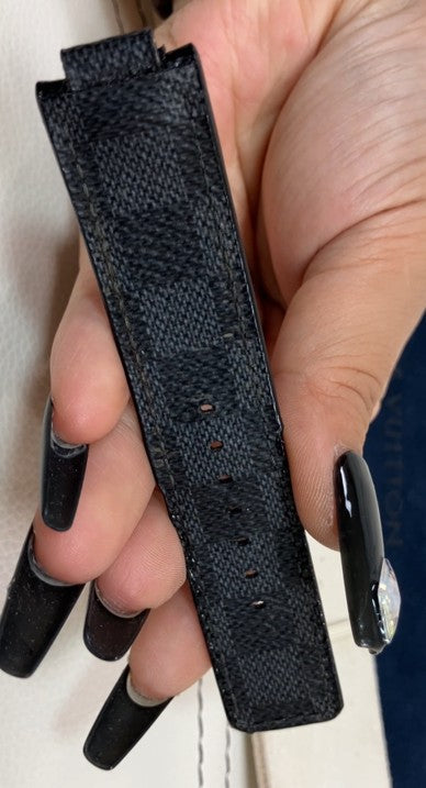 Louis Vuitton Damier Graphite Watch Strap 12mm Buckle LV Genuine