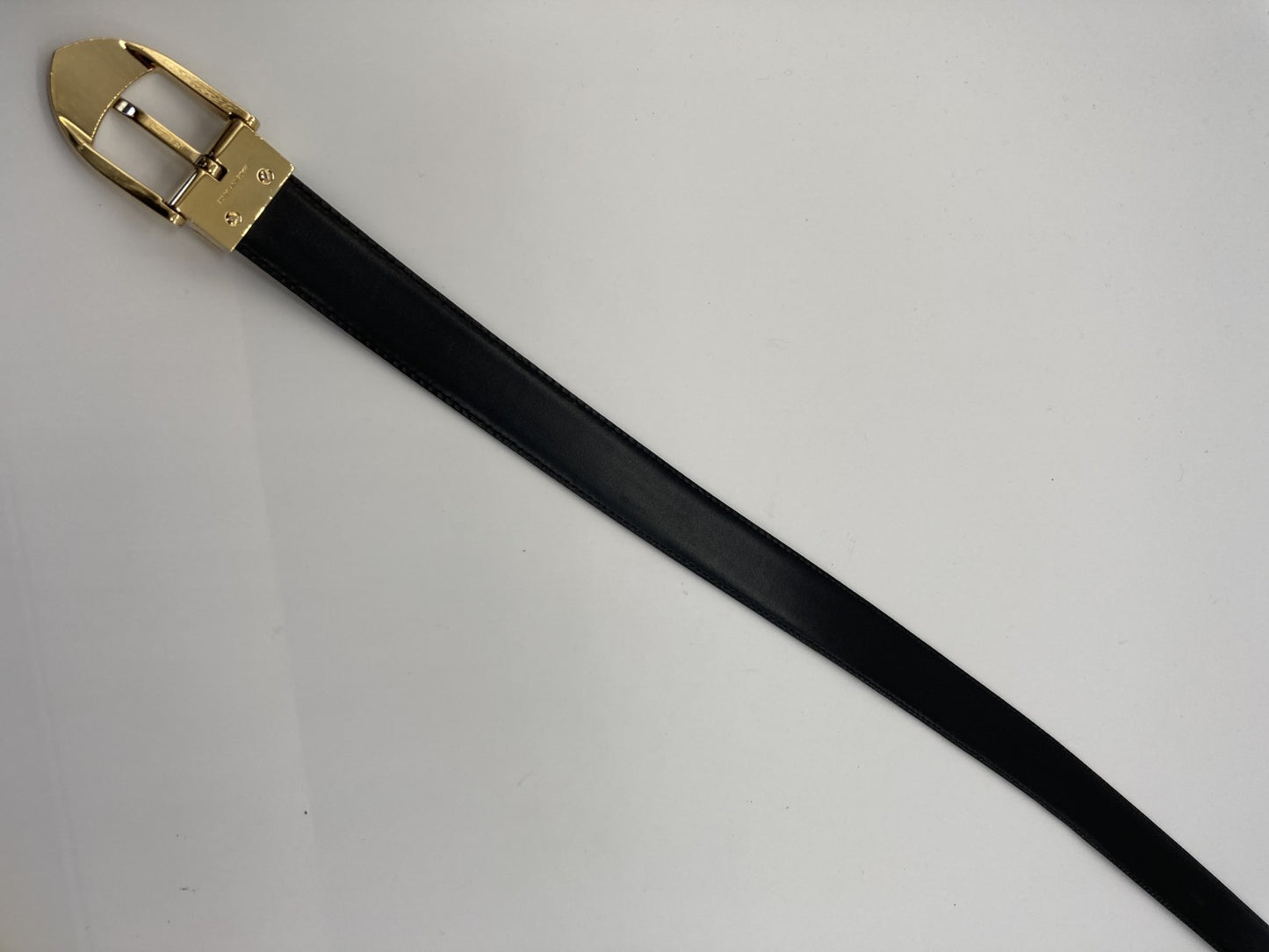 LOUIS VUITTON Louis Vuitton Black Santur Classic Belt Noir Total Length 103cm Free Shipping 