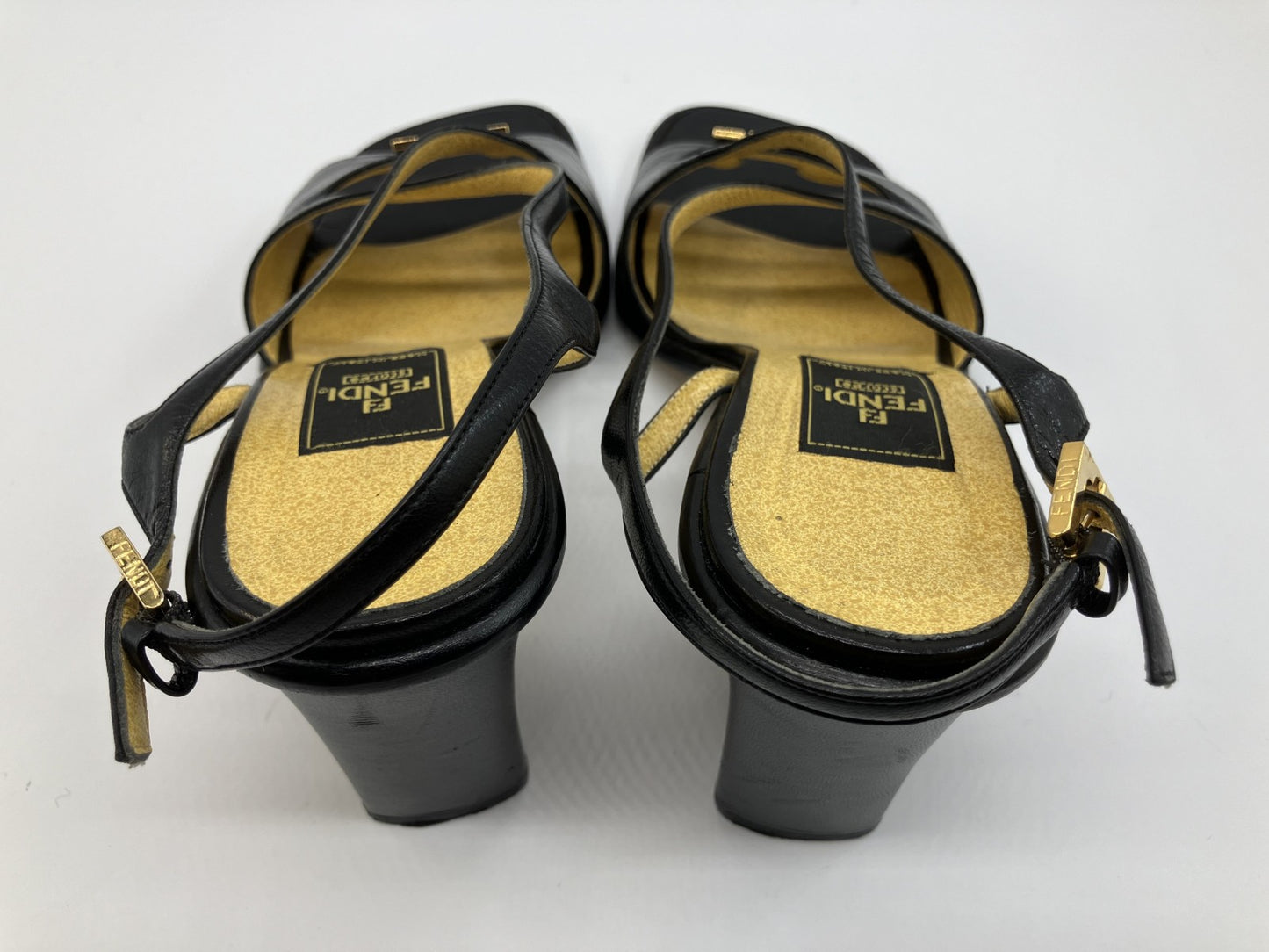 FENDI Sandals 36.5 (US 6.25) (23.1 cm) (9.09 inch) Heel approx. 8 cm Black &amp; Yellow Box included Free shipping 