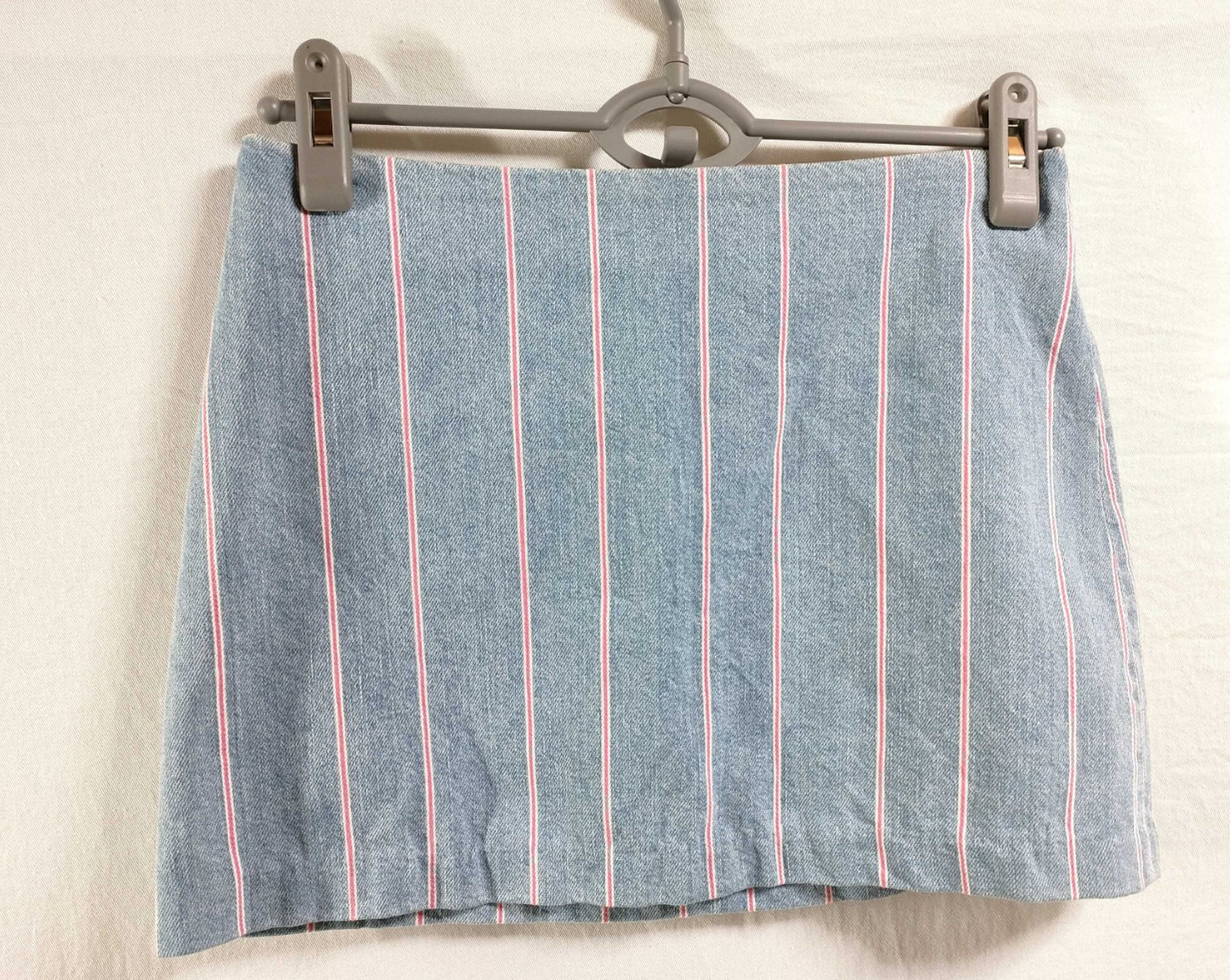 T Alexander Wang Striped Denim Mini Skirt Blue Size 0 Zip Back