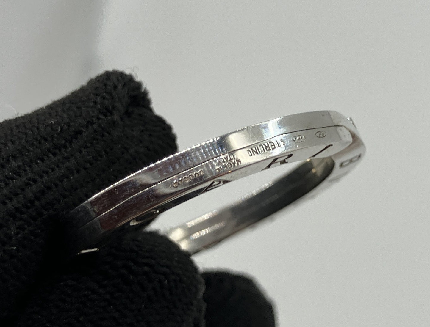 BVLGARI Logo Key Ring Keychain Sterling Silver 925 Made in Italy