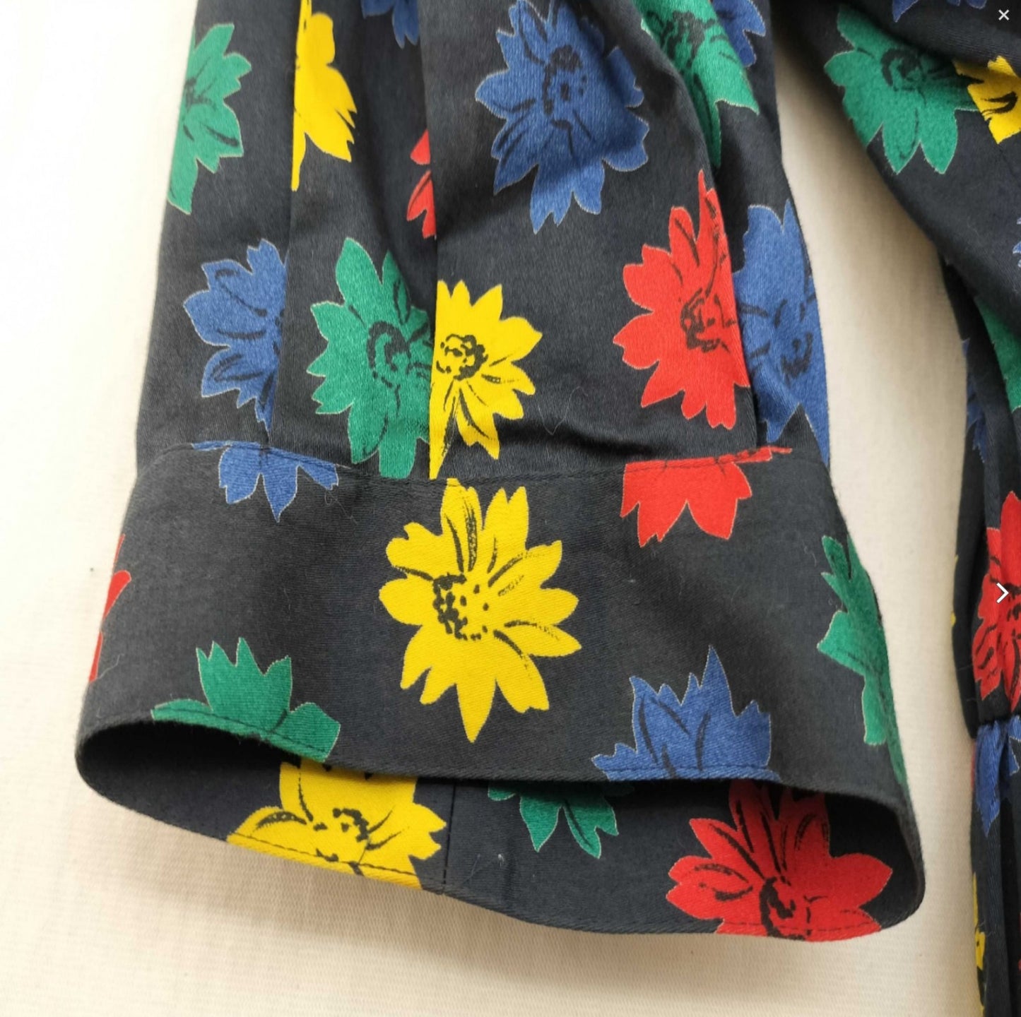Christian Dior Vintage Floral Peplum Skirt Suit Set Cotton Size 9