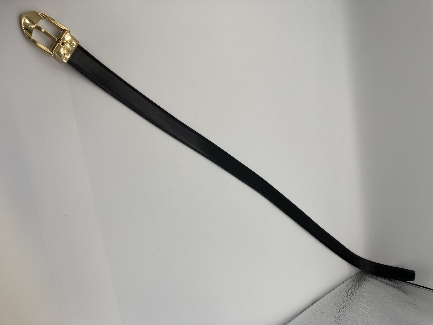 LOUIS VUITTON Louis Vuitton Black Santur Classic Belt Noir Total Length 103cm Free Shipping 