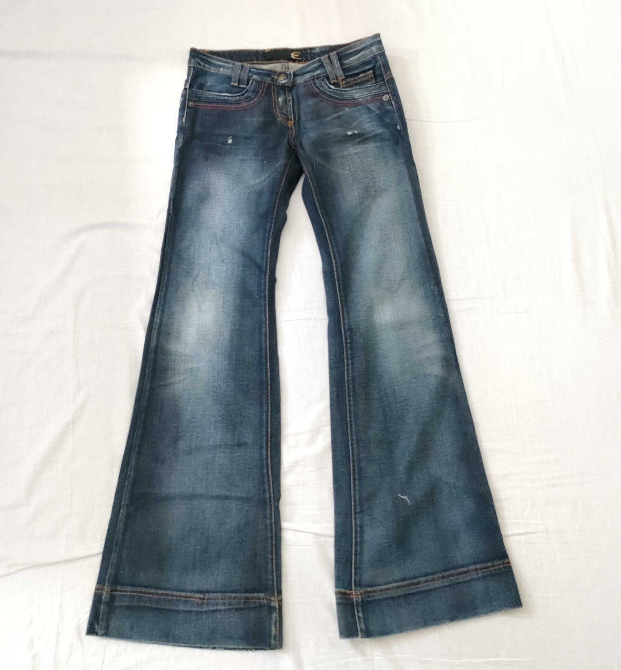 JUST cavalli Women's Bootcut Flare Jeans Blue Denim Size 26 IT40 Made in Tunisia
