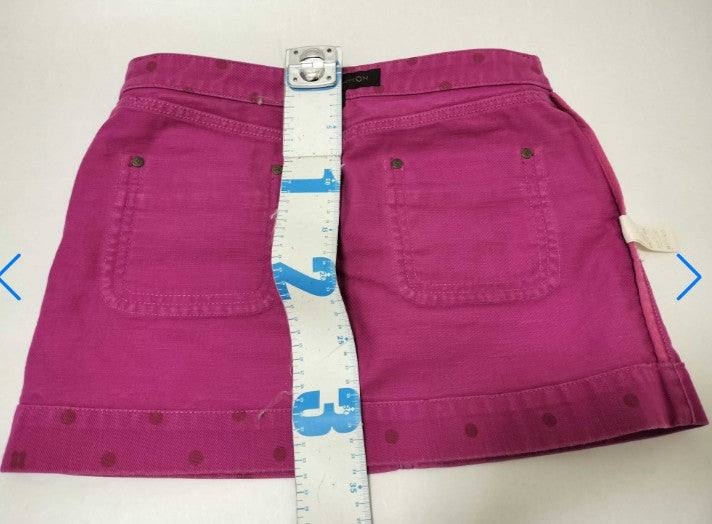 Louis Vuitton Pink Denim Mini Skirt Size 38 Polka Dot Embroidery Italy