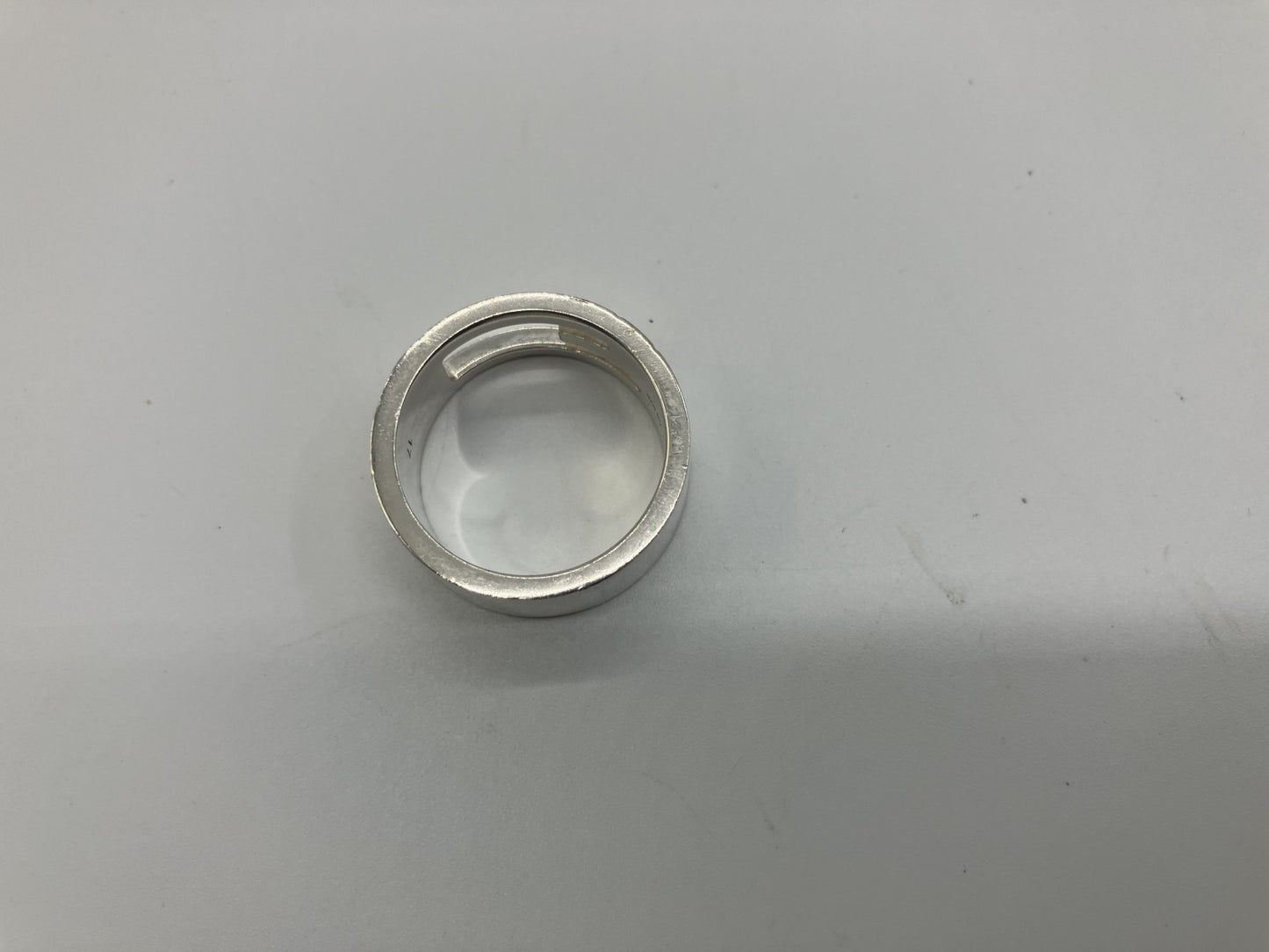 GUCCI G Ring Silver Size 17 (US 8.5) (57) Free Shipping 