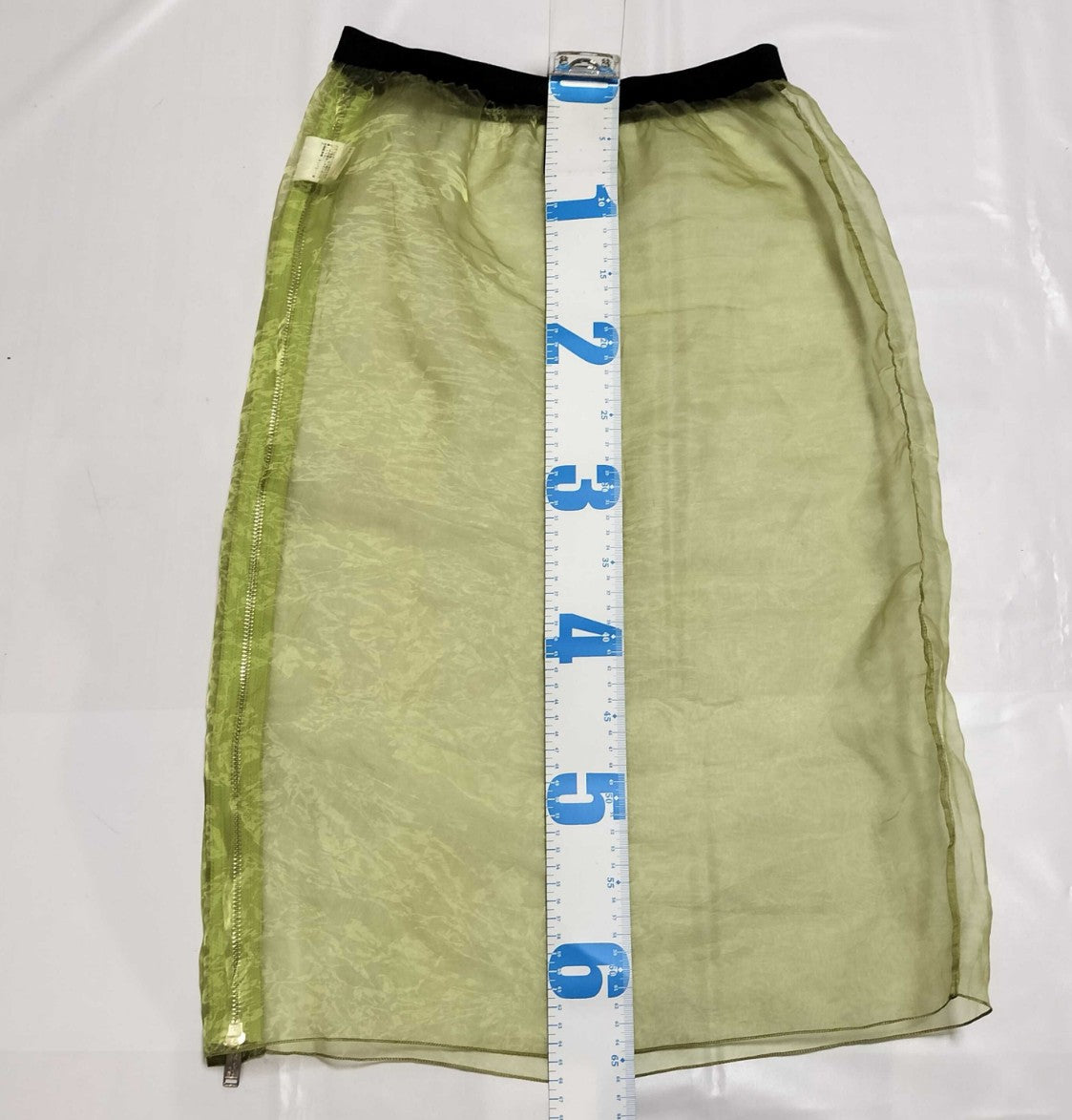 UNDERCOVER Sheer Organza Skirt Green Side Zip Japan Size 1 Womens