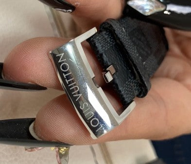 Louis Vuitton Damier Graphite Watch Strap 12mm Buckle LV Genuine