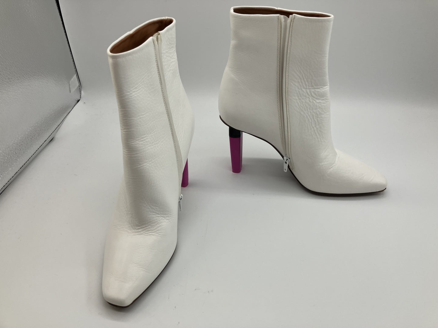 Vetements Leather Short Boots 38 (US 7.5) (24.1cm) (9.5 inch) Women's White Lighter Heel Free Shipping 