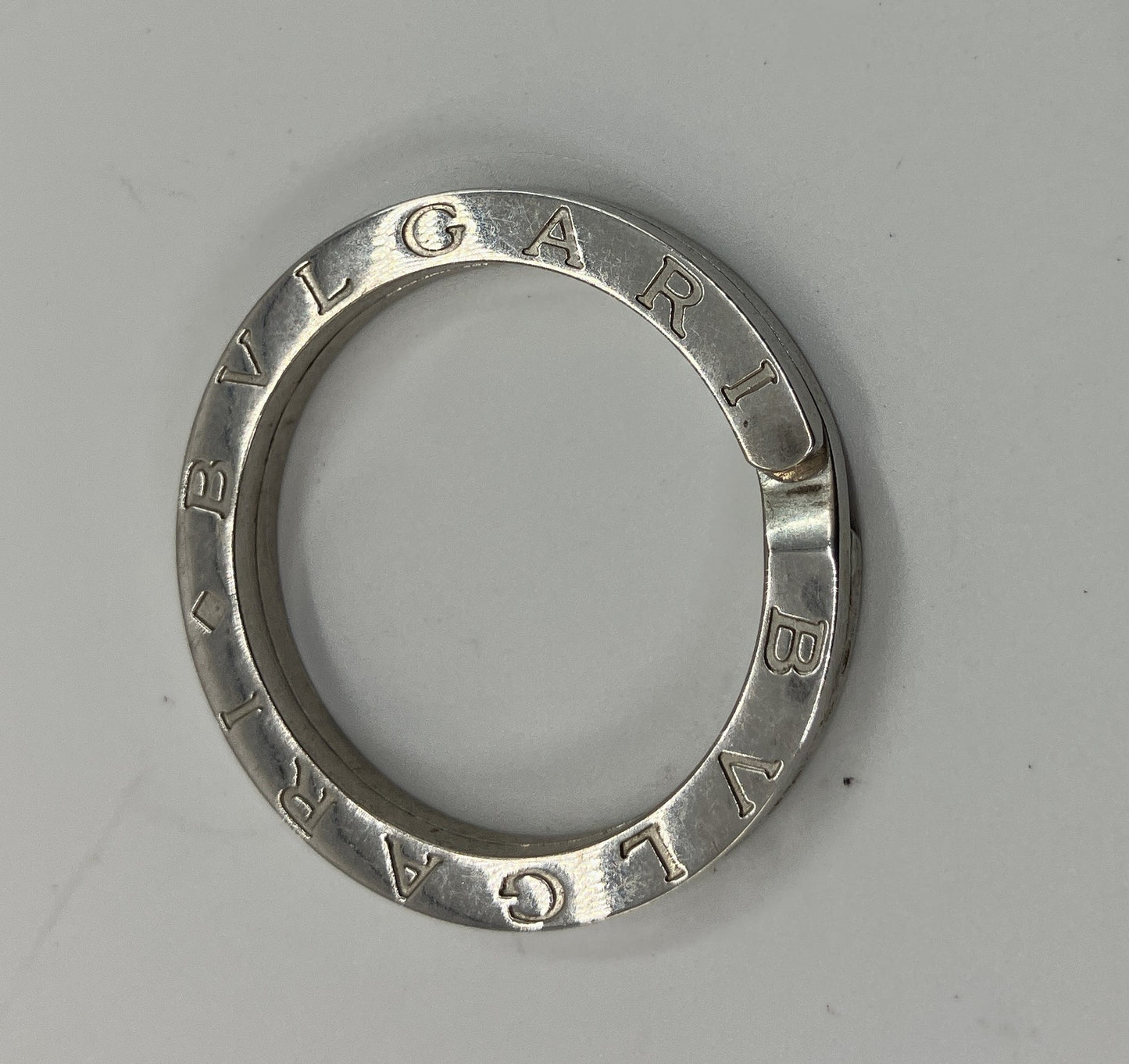 BVLGARI Logo Key Ring Keychain Sterling Silver 925 Made in Italy