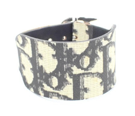 Christian Dior Oblique Trotter Canvas Bracelet D Buckle Wristband w/ Dust Bag