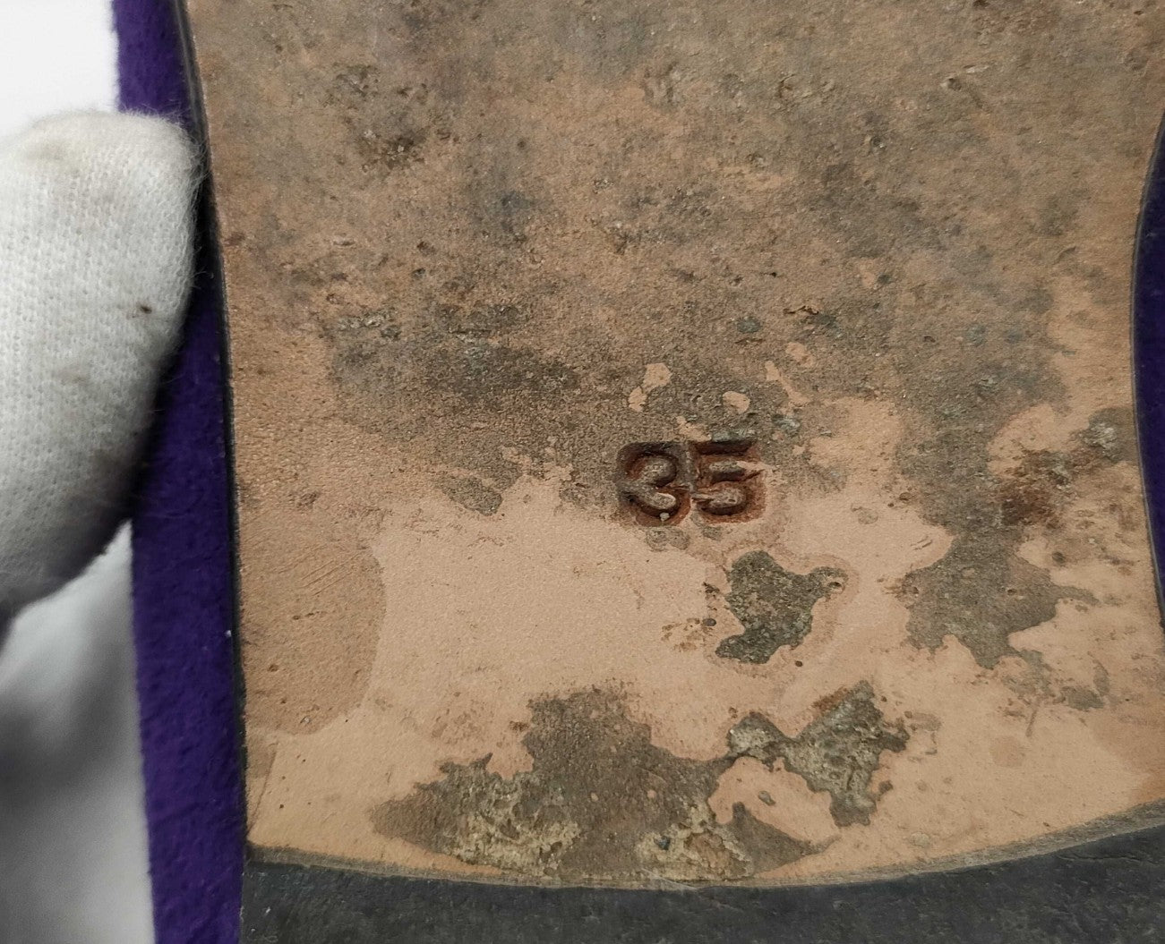 HERMES Pegasus Embroidered Suede Flats Purple EU 35 / US 5.5 / JP 22.5cm Women’s Shoes