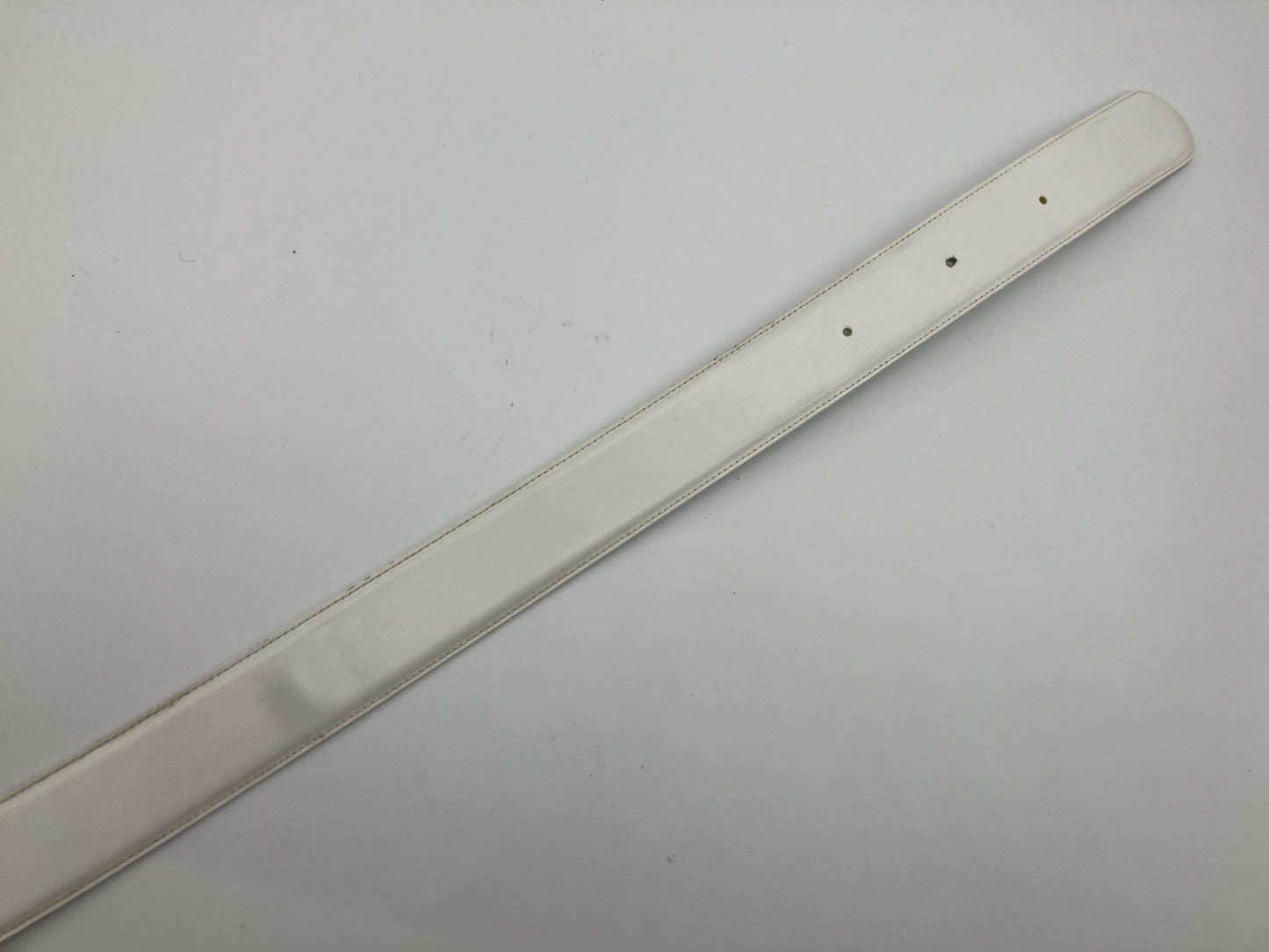 BVLGARI Circle Logo Belt White & Silver 95cm