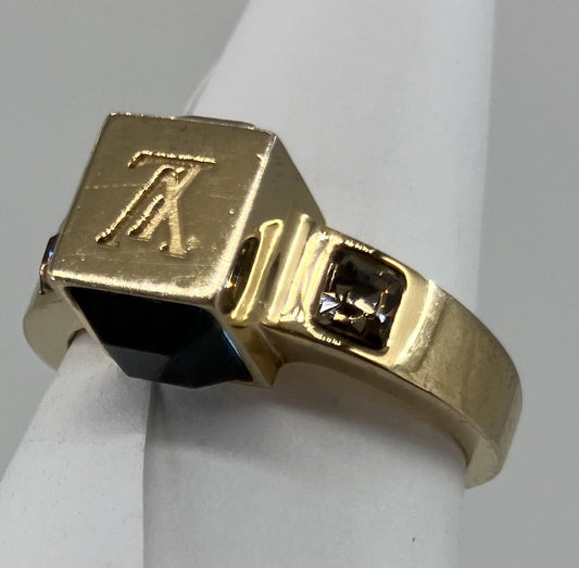 LOUIS VUITTON Berg Gamble Size L (JP 16) (US 8.5) (56) M67007 Gold Ring Free Shipping 