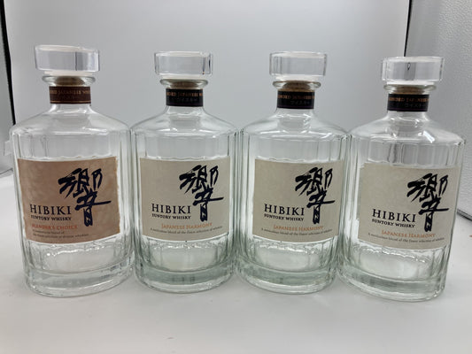 Suntory Hibiki Empty Bottle White Tag Brown Tag 4-piece Set Height 20cm