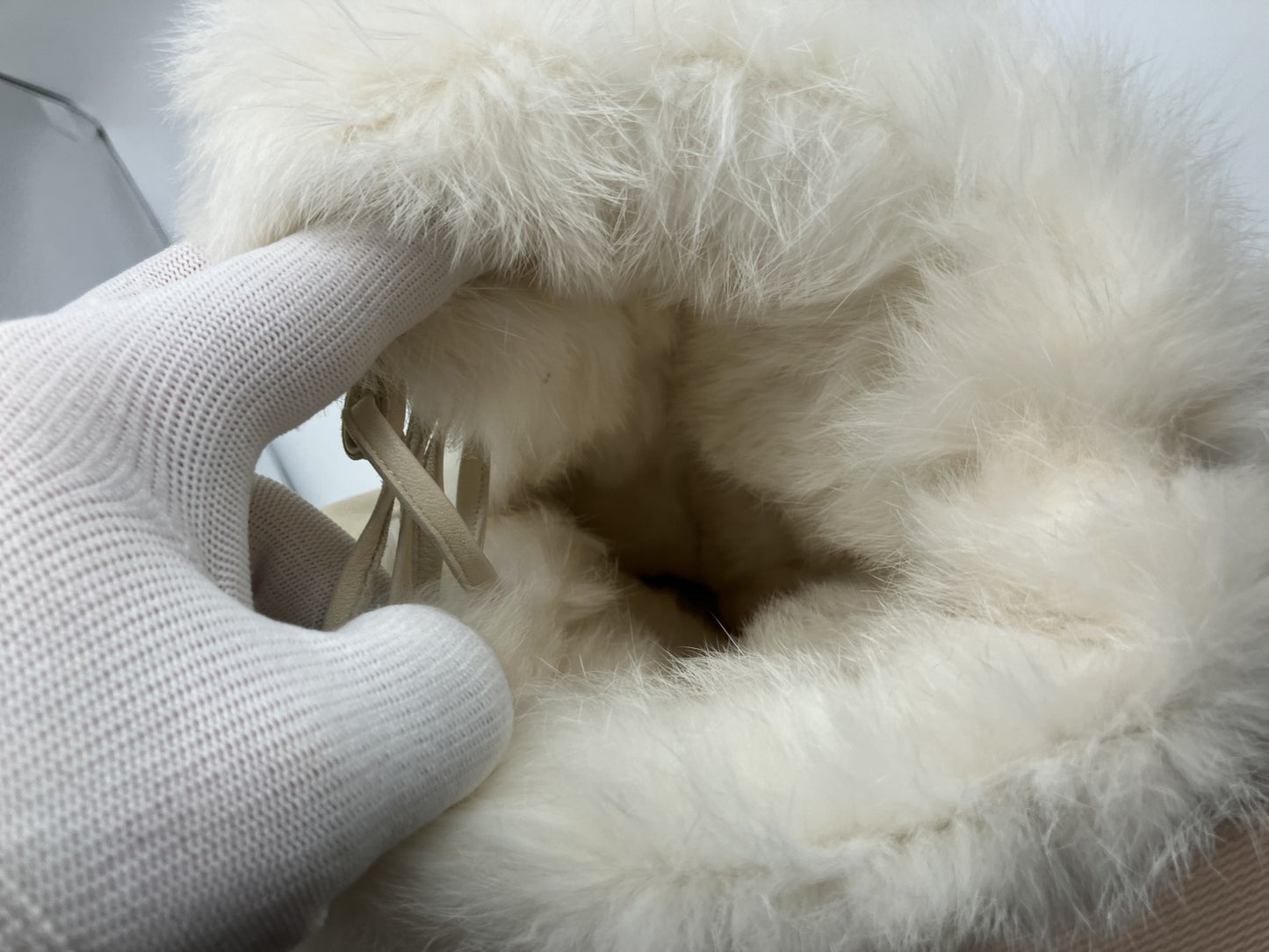 Chanel Coco Mark Fur and Leather Long Boots 37 Women's Ivory Matrasse