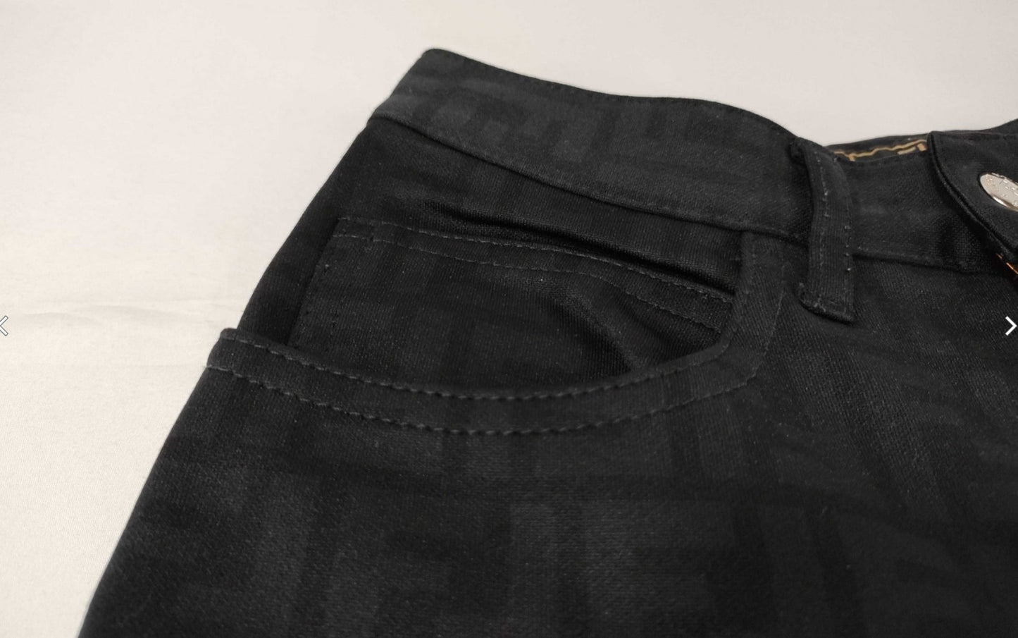 FENDI Jeans Zucca FF Monogram Stretch Pants Black Italy Womens 27
