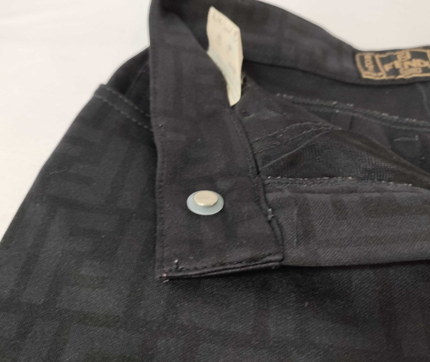 FENDI Jeans Zucca FF Monogram Stretch Pants Black Italy Womens 27