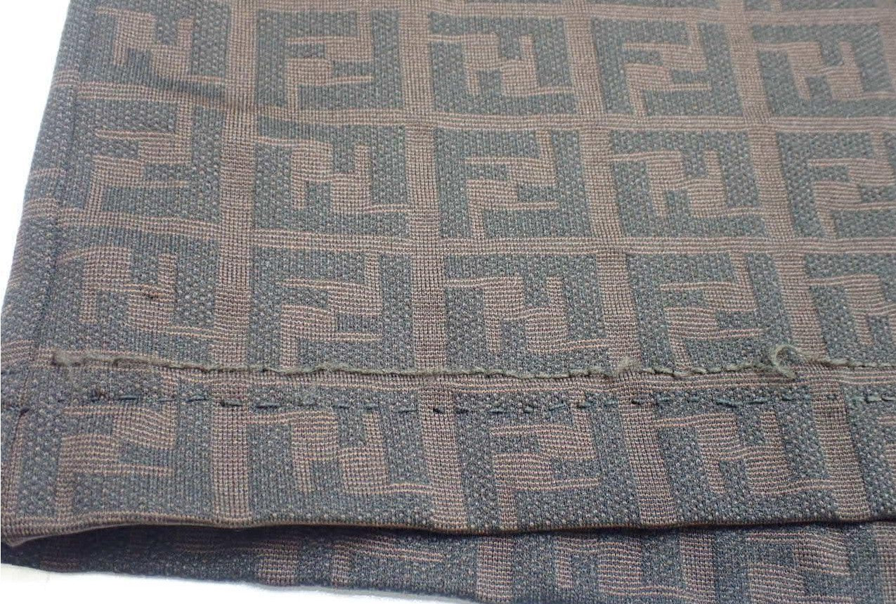 FENDI Zucca Sleeveless Dress Brown FF Monogram Stretch Italy Size 40