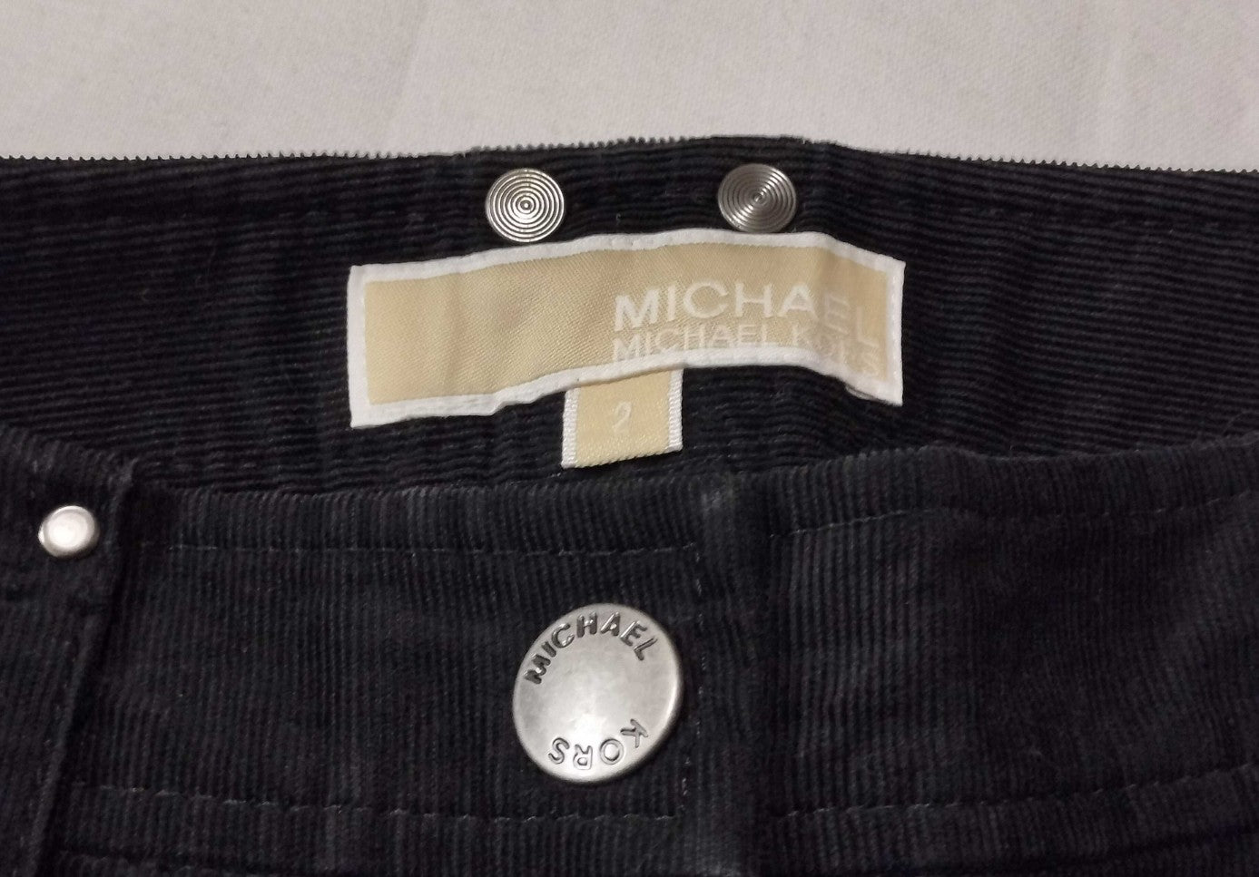 Michael Kors Black Corduroy Bootcut Pants Women Size 2 Flare