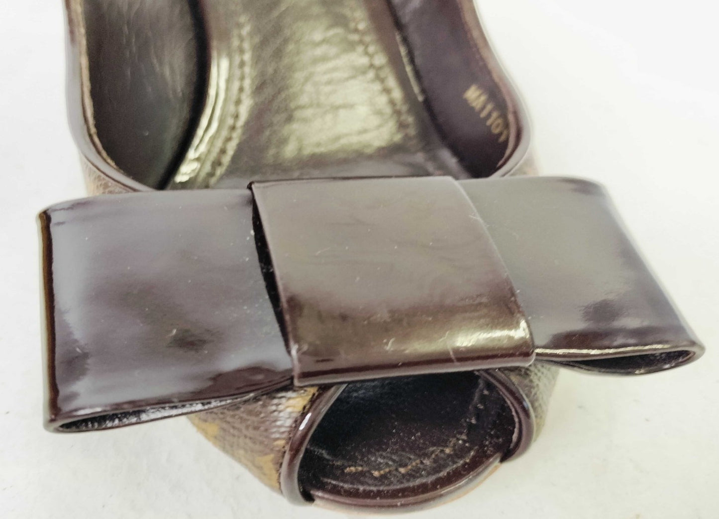 Louis Vuitton Monogram Bow Slingback Wedge Sandals (EU 36)(US 6) Cork Heel Italy