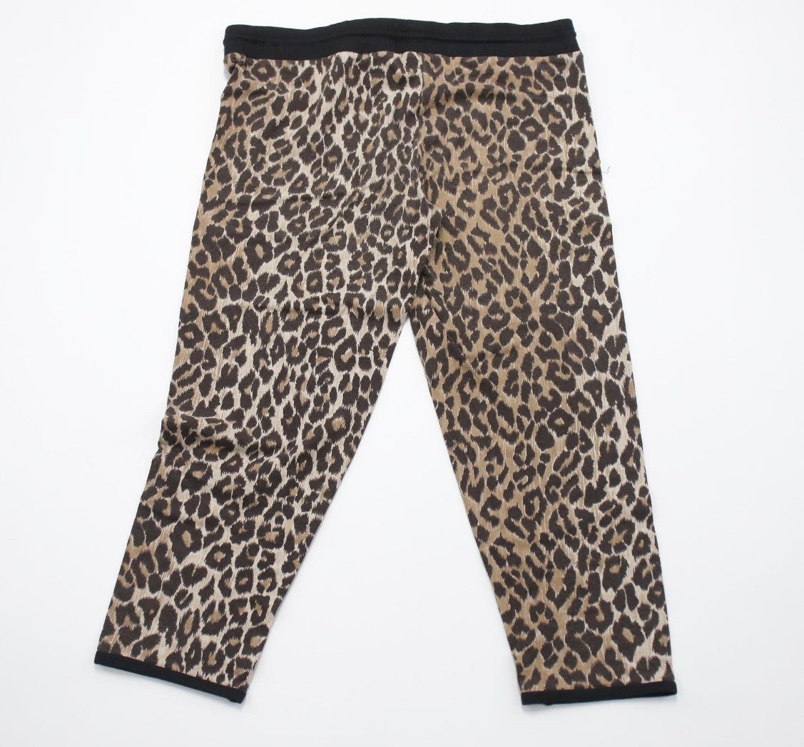 Dolce & Gabbana Leopard Print Leggings Pants Stretch Cropped Size L