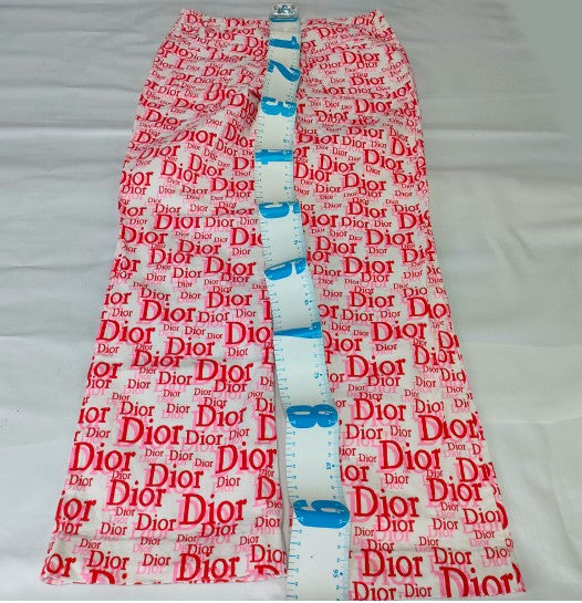 Christian Dior Logo Pants Red White Monogram Vintage France Size 40