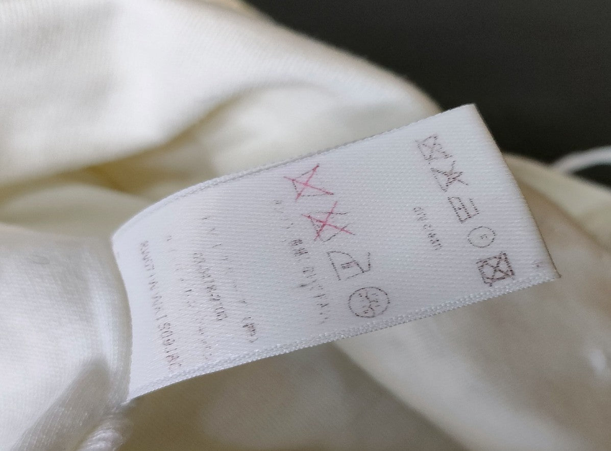 Louis Vuitton Sleeveless Top Lace Embroidery Ivory LV Buttons Size M Italy