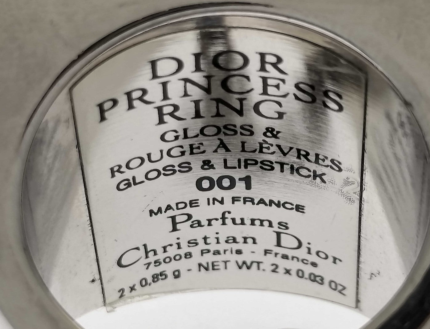 Dior Princess Ring 001 Pink Majesty Gloss Lipstick Mirror Chain France