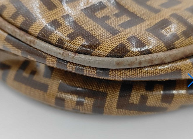 FENDI Zucca Mini Shoulder Bag PVC Leather Brown