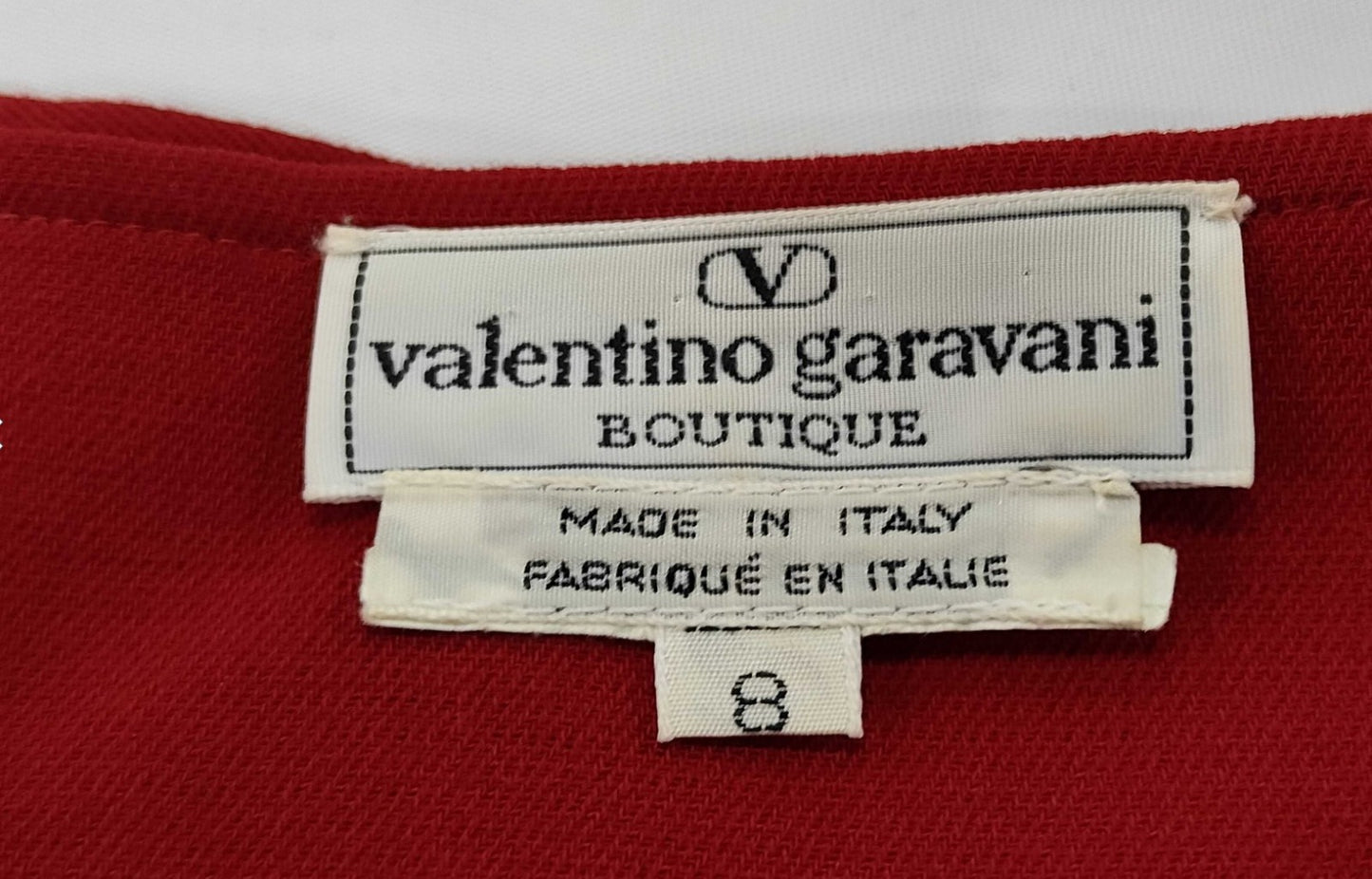 Valentino Garavani Boutique Red Long Dress Size 8 Italy Ruffle Button Vintage