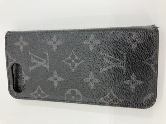 LOUIS VUITTON Monogram Eclipse M62641 iPhone 7 Plus Folio (compatible with 8 Plus) Black 