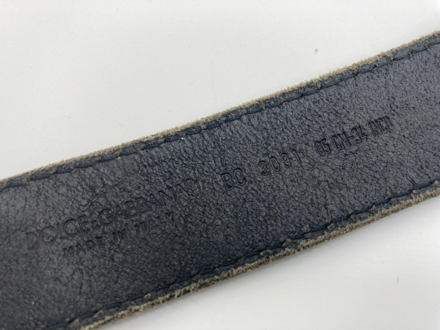 DOLCE＆GABBANA ドルチェアンドガッバーナ レザーベルト BC3091 黒 最短９９ｃｍ 送料無料