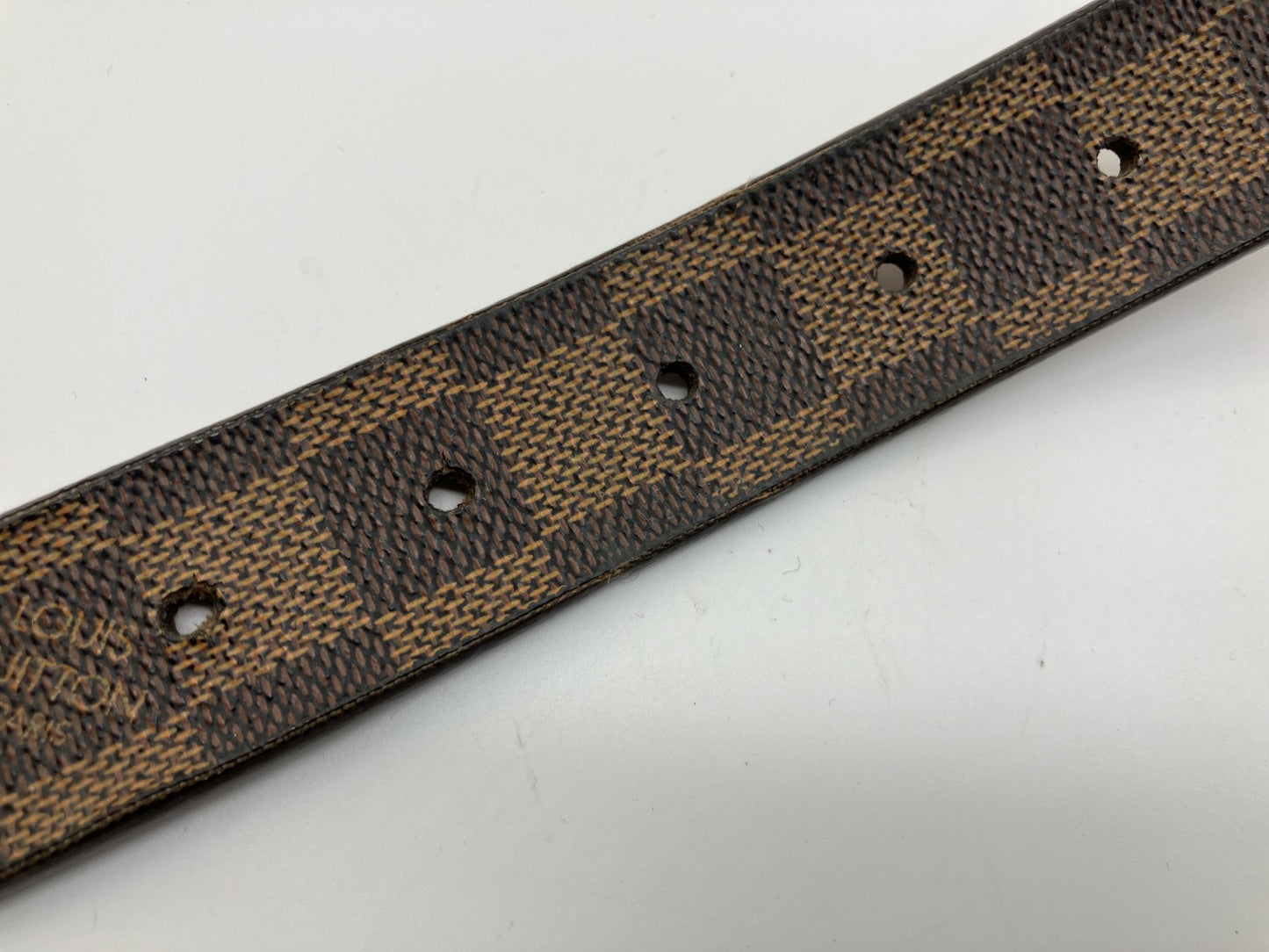 LOUIS VUITTON Damier Belt Brown Length 110cm (43.31 inch) Free Shipping 