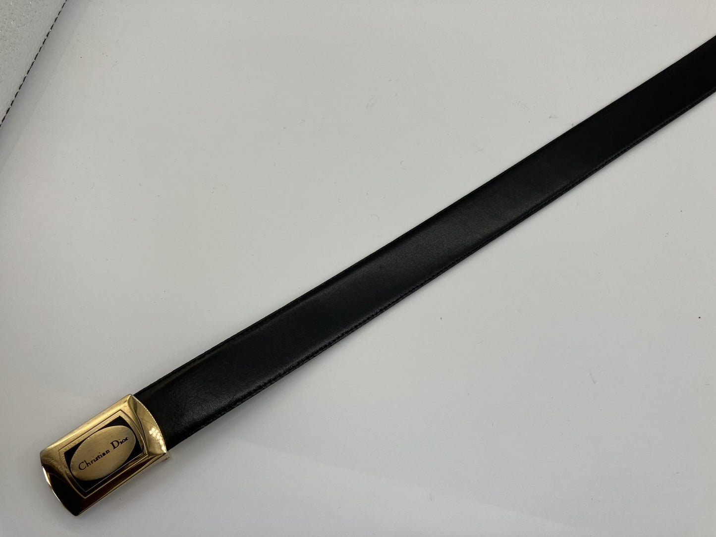 Christian Dior Belt Buckle x 2 Black & Gold Length 100cm