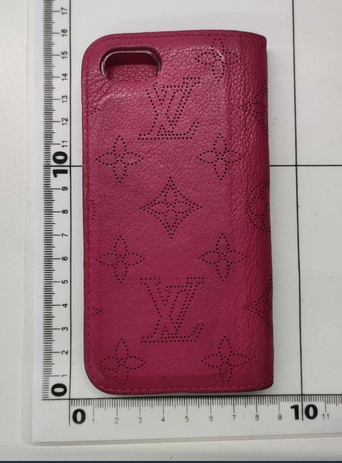 LOUIS VUITTON Mahina Leather iPhone SE2/SE3 Case Wallet Cover Red Spain