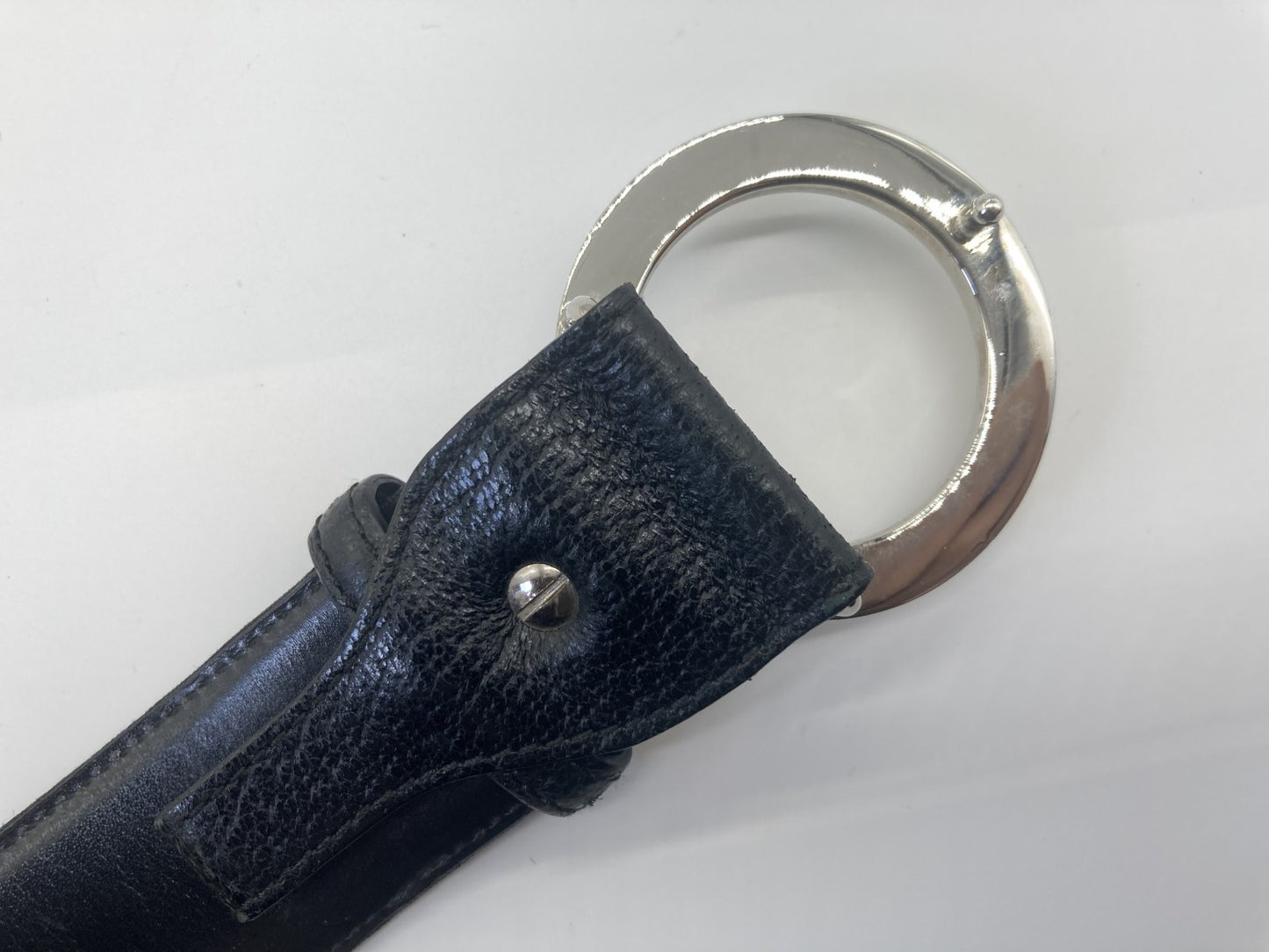 BVLGARI silver circle buckle belt, length 98cm