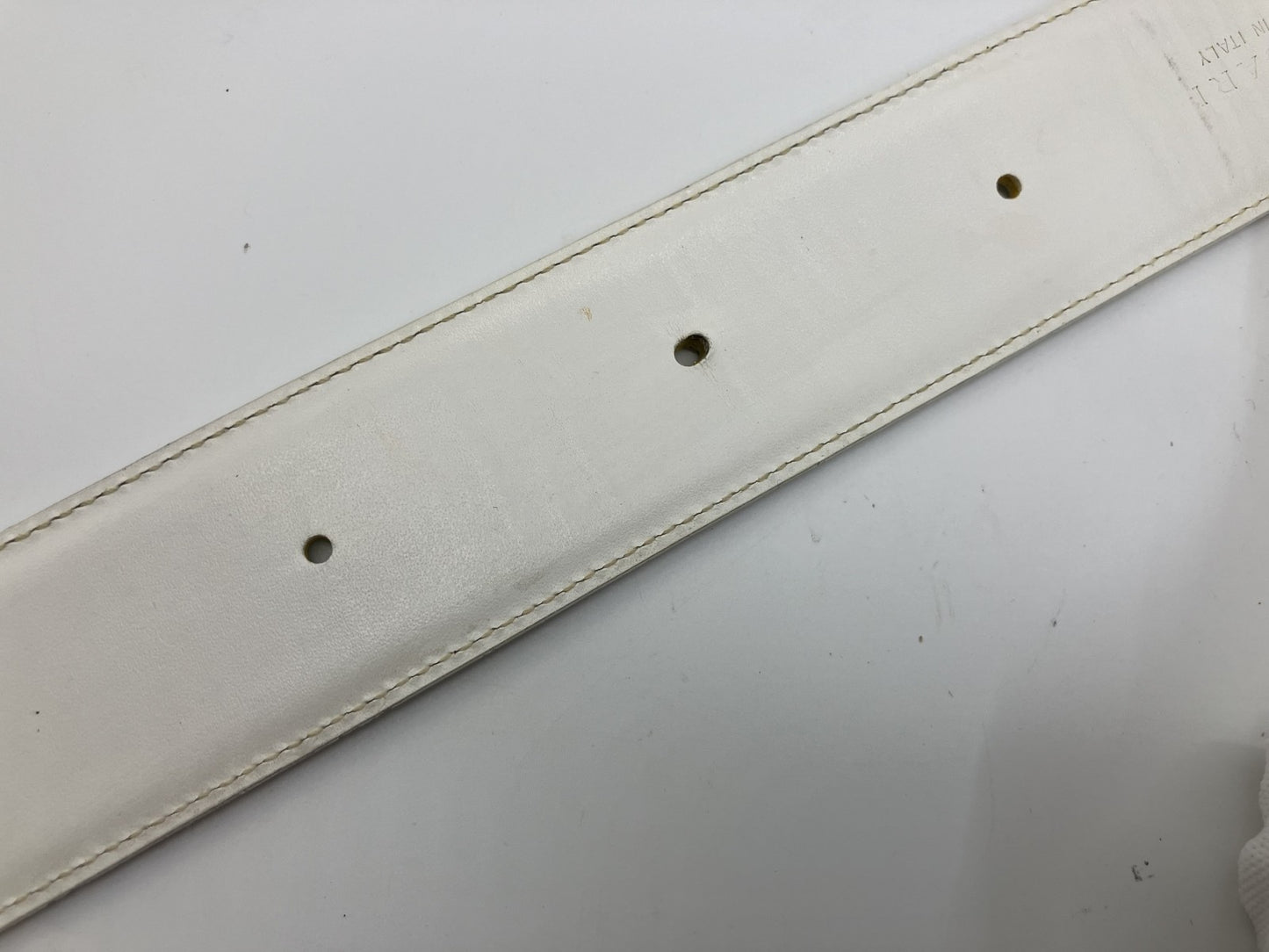 BVLGARI Circle Logo Belt White & Silver 95cm