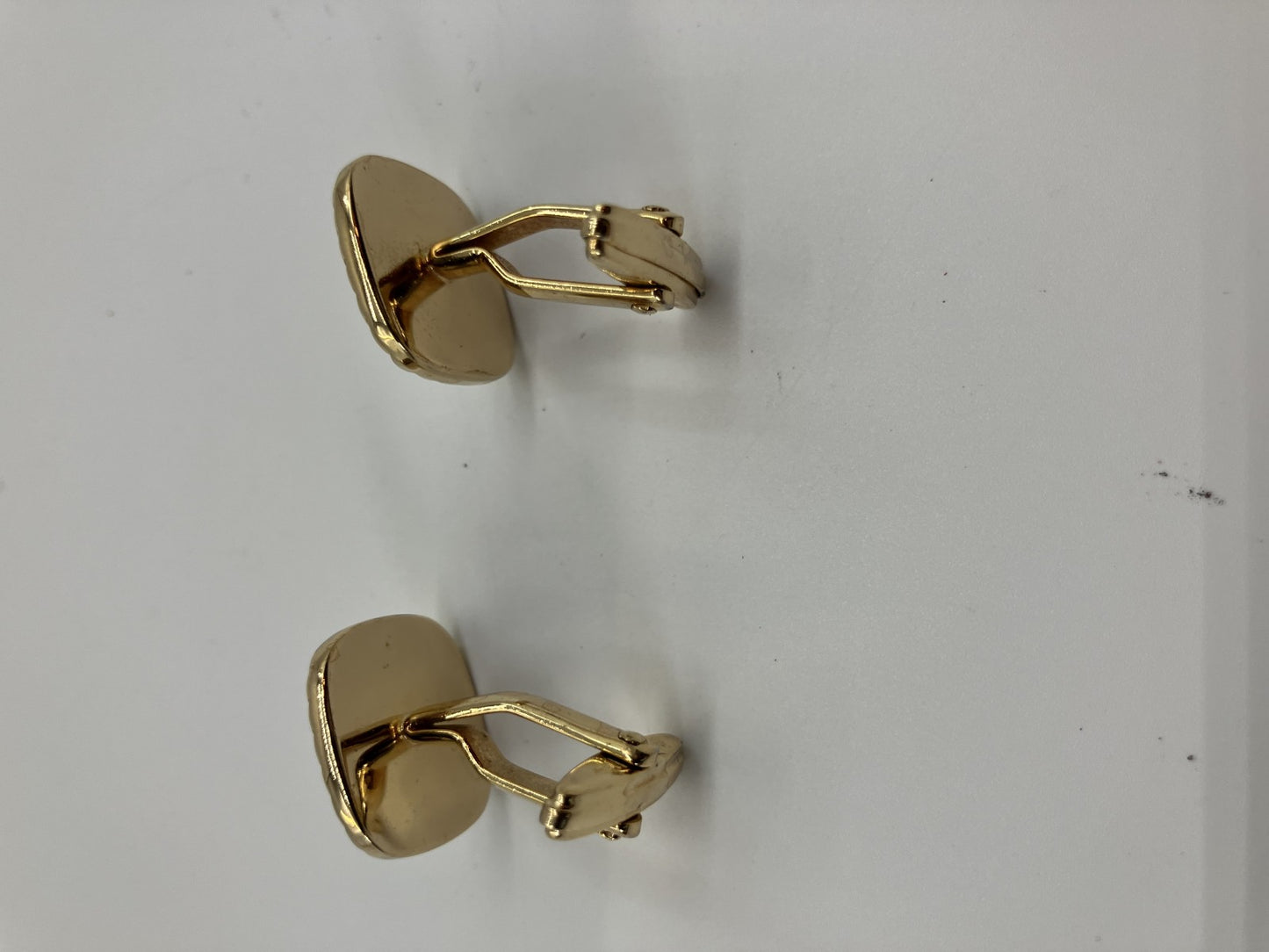 Christian Dior Cufflinks Gold &amp; White with Case Free Shipping 