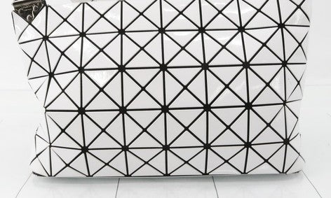 BAO BAO Issey Miyake White Geometric Shoulder Bag PVC Japan