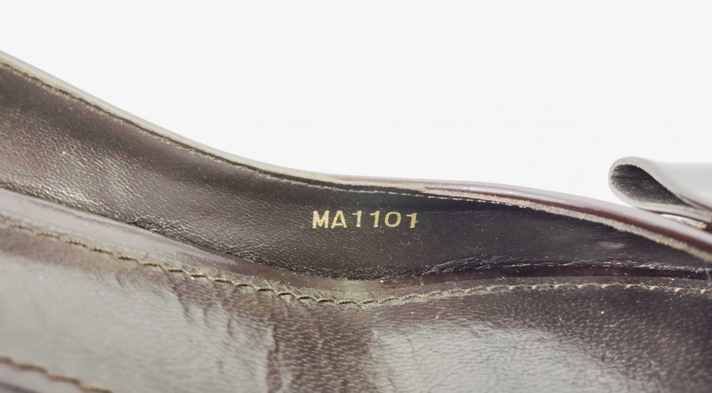 Louis Vuitton Monogram Bow Slingback Wedge Sandals (EU 36)(US 6) Cork Heel Italy