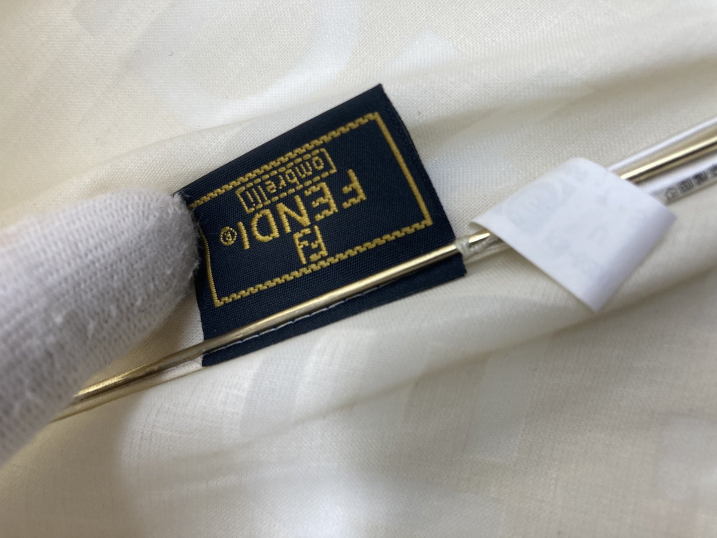 FENDI Zucca Folding Umbrella White