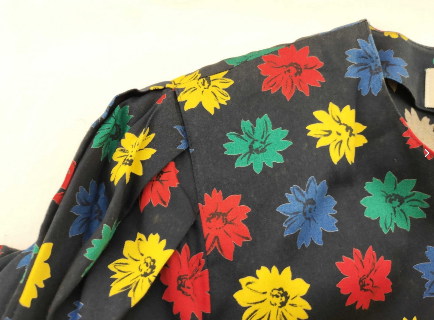 Christian Dior Vintage Floral Peplum Skirt Suit Set Cotton Size 9